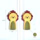Handcrafted Acacia Wood Lion Fabric Handle Pair